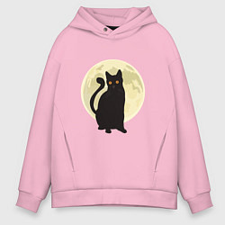 Толстовка оверсайз мужская Moon Cat, цвет: светло-розовый