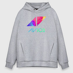 Толстовка оверсайз мужская AVICII RAIBOW, цвет: меланж