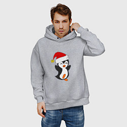 Толстовка оверсайз мужская Happy Pinguin, цвет: меланж — фото 2