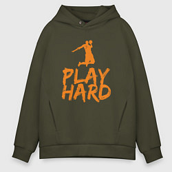 Толстовка оверсайз мужская Play Hard, цвет: хаки