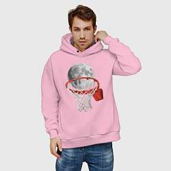Толстовка оверсайз мужская Planet basketball, цвет: светло-розовый — фото 2