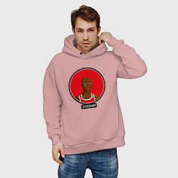 Толстовка оверсайз мужская Retro Jordan, цвет: пыльно-розовый — фото 2