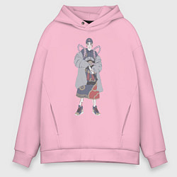 Толстовка оверсайз мужская Стимпанк наёмник, цвет: светло-розовый