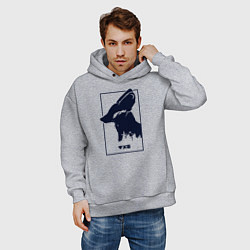 Толстовка оверсайз мужская Love Death And Robots Доброй охоты, цвет: меланж — фото 2