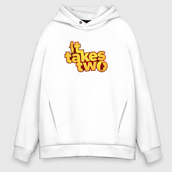 Мужское худи оверсайз It Takes Two Logo