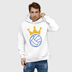 Толстовка оверсайз мужская Volleyball King, цвет: белый — фото 2