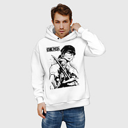 Толстовка оверсайз мужская Ророноа Зоро One Piece, цвет: белый — фото 2