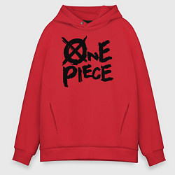 Толстовка оверсайз мужская One Piece Большой куш лого, цвет: красный