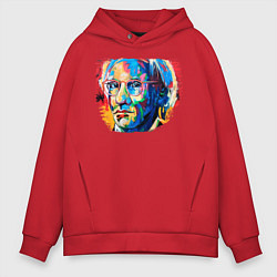 Толстовка оверсайз мужская Портрет Художника Andy Warhol, цвет: красный