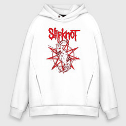 Толстовка оверсайз мужская Slipknot Slip Goats Art, цвет: белый