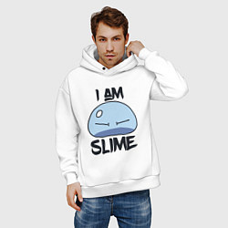 Толстовка оверсайз мужская I AM SLIME, Я СЛИЗЬ, цвет: белый — фото 2