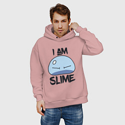 Толстовка оверсайз мужская I AM SLIME, Я СЛИЗЬ, цвет: пыльно-розовый — фото 2