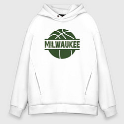 Толстовка оверсайз мужская Milwaukee Ball, цвет: белый