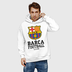 Толстовка оверсайз мужская Barcelona Football Club, цвет: белый — фото 2