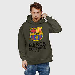 Толстовка оверсайз мужская Barcelona Football Club, цвет: хаки — фото 2