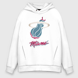 Толстовка оверсайз мужская Miami Heat, цвет: белый