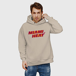 Толстовка оверсайз мужская NBA - Miami Heat, цвет: миндальный — фото 2