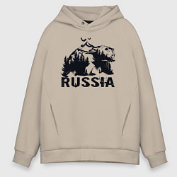Толстовка оверсайз мужская Russian bear, цвет: миндальный