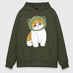 Толстовка оверсайз мужская Котолягушонок, цвет: хаки