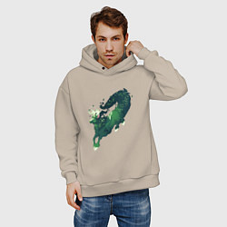 Толстовка оверсайз мужская Зверь леса, цвет: миндальный — фото 2