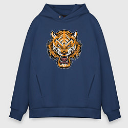 Толстовка оверсайз мужская Cool Tiger, цвет: тёмно-синий
