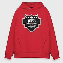 Толстовка оверсайз мужская Judo Team, цвет: красный