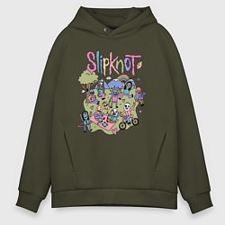 Толстовка оверсайз мужская SLIPKNOT, цвет: хаки