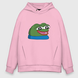 Толстовка оверсайз мужская Pepe happy Пепе хеппи, цвет: светло-розовый