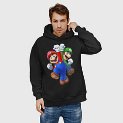 Толстовка оверсайз мужская Mario Bros, цвет: черный — фото 2