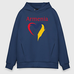 Толстовка оверсайз мужская Armenia Heart, цвет: тёмно-синий