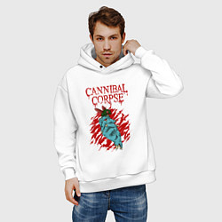 Толстовка оверсайз мужская Cannibal Corpse Труп Каннибала, цвет: белый — фото 2