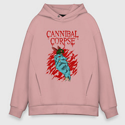 Толстовка оверсайз мужская Cannibal Corpse Труп Каннибала, цвет: пыльно-розовый