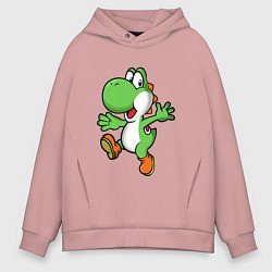 Толстовка оверсайз мужская Mario Yoshi, цвет: пыльно-розовый