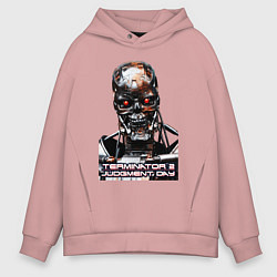 Толстовка оверсайз мужская Terminator T-800, цвет: пыльно-розовый