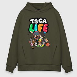 Толстовка оверсайз мужская Toca Life, цвет: хаки