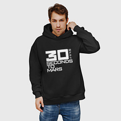 Толстовка оверсайз мужская 30 Seconds To Mars logo, цвет: черный — фото 2