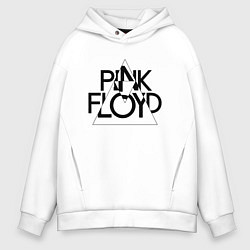 Толстовка оверсайз мужская PINK FLOYD LOGO ПИНК ФЛОЙД, цвет: белый