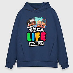 Толстовка оверсайз мужская TOCA LIFE WORLD ТОКА ЛАЙФ ВОРЛД ПЕРСОНАЖИ, цвет: тёмно-синий