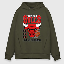 Толстовка оверсайз мужская Chicago Bulls NBA, цвет: хаки