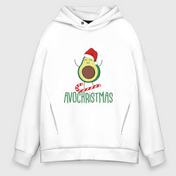 Толстовка оверсайз мужская AVOCHRISTMAS AVOCADO, цвет: белый