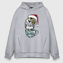 Толстовка оверсайз мужская X-mas Owl, цвет: меланж