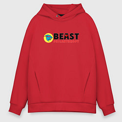 Толстовка оверсайз мужская Mr Beast Philanthropy, цвет: красный