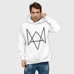 Толстовка оверсайз мужская Watch Dogs, цвет: белый — фото 2