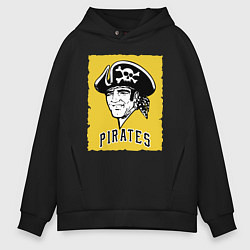 Толстовка оверсайз мужская Pittsburgh Pirates baseball, цвет: черный