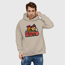 Толстовка оверсайз мужская Modesto Nuts -baseball team, цвет: миндальный — фото 2