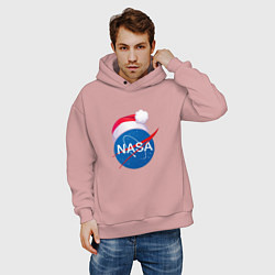 Толстовка оверсайз мужская NASA NEW YEAR 2022, цвет: пыльно-розовый — фото 2