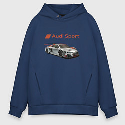 Толстовка оверсайз мужская Audi sport - racing team, цвет: тёмно-синий