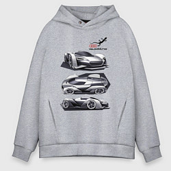 Толстовка оверсайз мужская Audi motorsport concept sketch, цвет: меланж