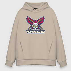 Толстовка оверсайз мужская Orem Owlz - baseball team, цвет: миндальный