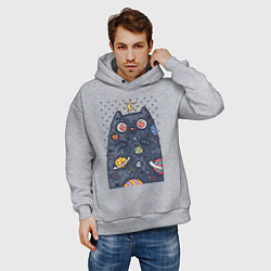 Толстовка оверсайз мужская Лунный КотЭ, цвет: меланж — фото 2